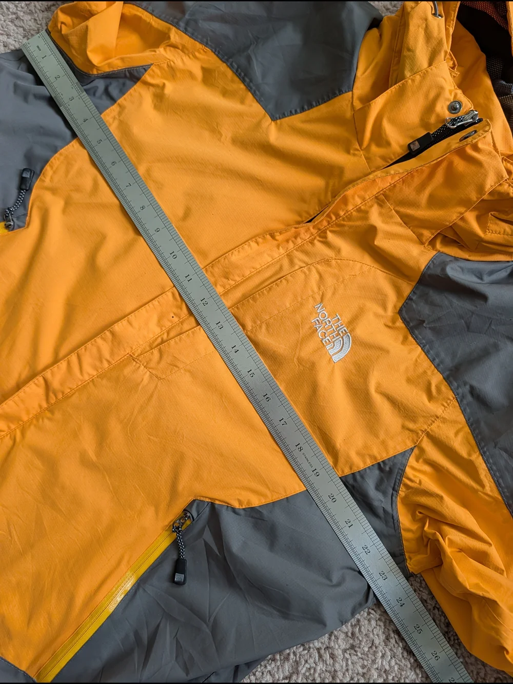 North Face Mens Yellow Gold Gray Vintage 90s Raintex NP10311 Gore-Tex Jacket L